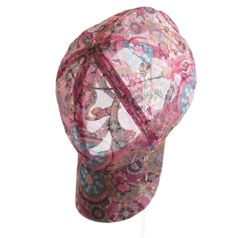 Spring Mesh Baseball Cap Women Floral Breathable Summer Sun Hat Embroidered Outdoor Sport Cap Quick-drying  Climbing Hat