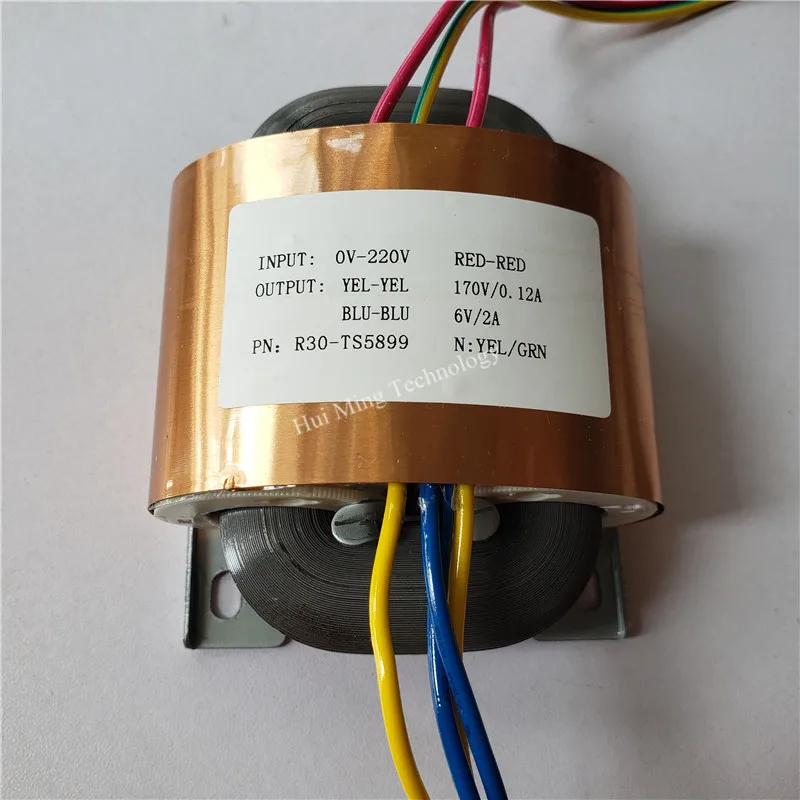 170V 0.12A 6V 2A R сердечник трансформатор 35VA R30 на заказ 220V медный щит для