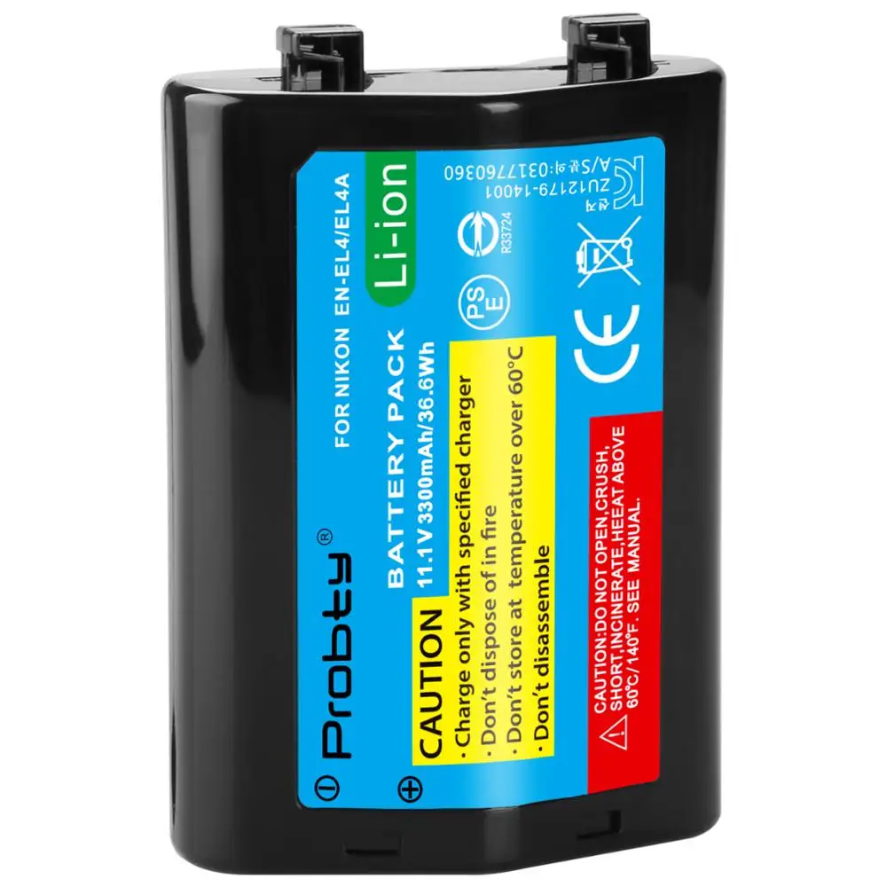 

1Pc 3300mAh EN-EL4 EN EL4 EN-EL4a ENEL4a Camera Battery Bateria Akku for Nikon D2H D2Hs D2X D2Xs D3 D3S F6 MH-21 Cameras