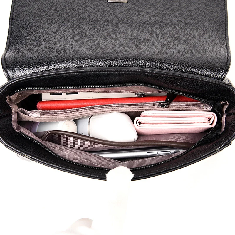 

Female Underarm Flap Shoulder Bag Quality Leather Pure Color Portable Handbags for Women Simple Wild Messenger Bag Sac A Main