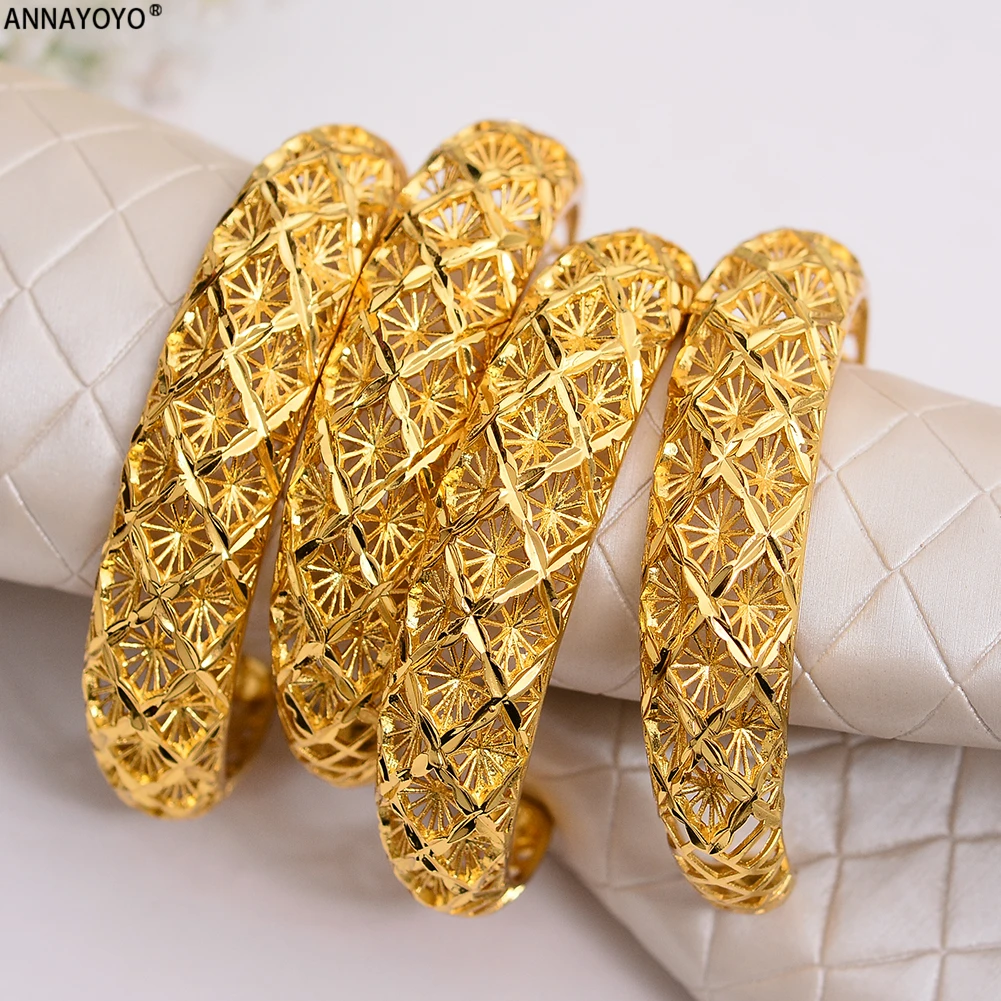 Annayoyo 1 шт. браслеты для женщин золотой цвет африканские витые в арабском