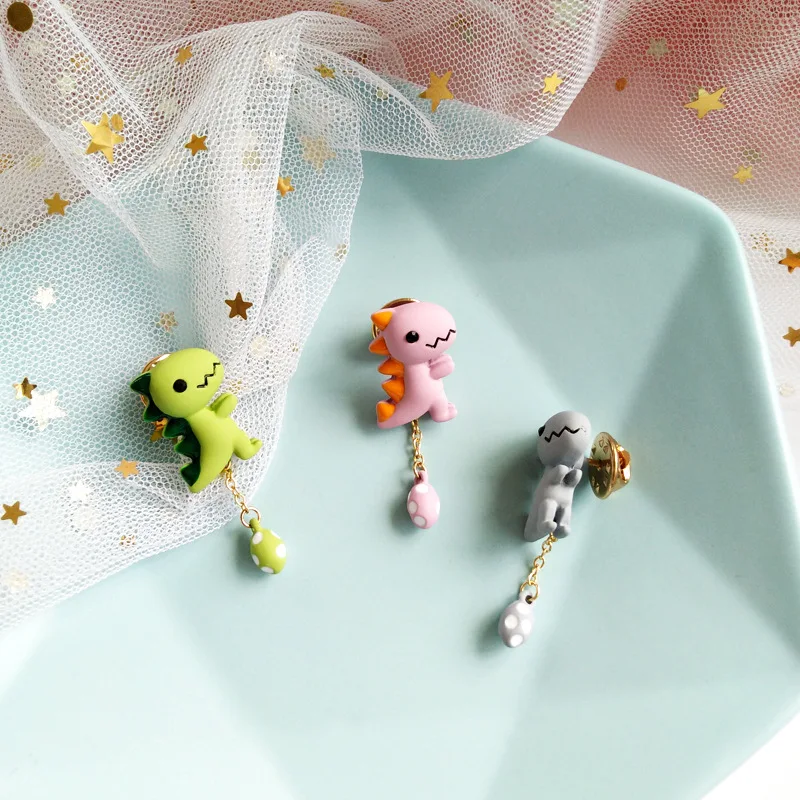 Забавные броши в виде Яйца динозавра из сплава милая панк брошь с динозавром