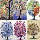 Алмазная 5D картина RUOPOTY сделай сам, полное покрытие, Круглый, квадратный пейзаж, пять цветов, вышивка деревом стразы, мозаика, Ki