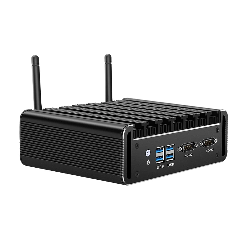 Безвентиляторный мини-ПК, Intel Core Φ, двойной Ethernet, 2x RS232, HDMI, VGA, видеовыход, Wi-Fi, поддержка ОС Windows и Linux