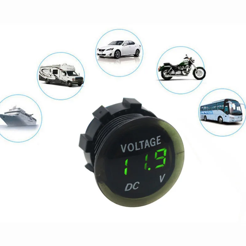 Цифровой панельный вольтметр водонепроницаемый светодиодный дисплей 12 24 В