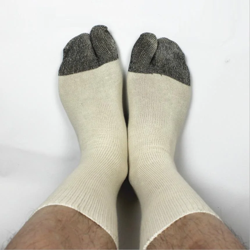 

2 pairs Cotton Tabi Socks 39-43 Two-toed Japanese Kimono Geta Finger Toe Elastic Clogs Wear