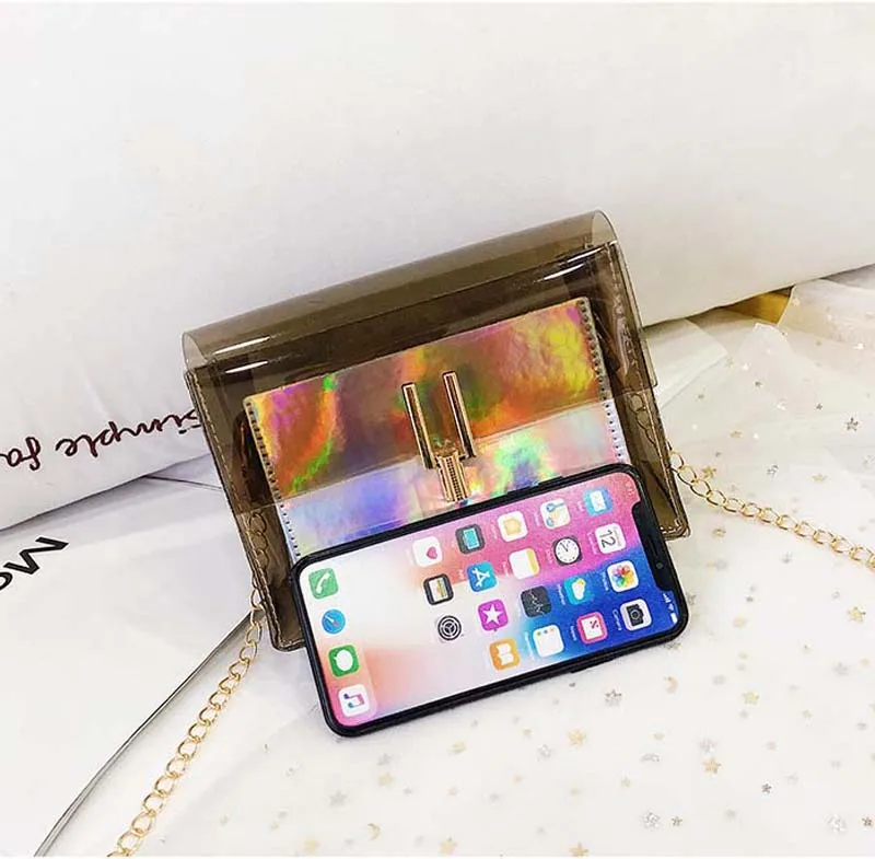 Женская сумка через плечо летняя прозрачная сумка-мессенджер из ПВХ в Корейском