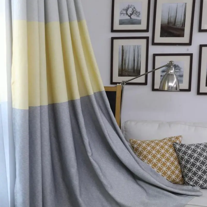 Полузатемняющие шторы в скандинавском стиле трехцветные зеркальные занавески