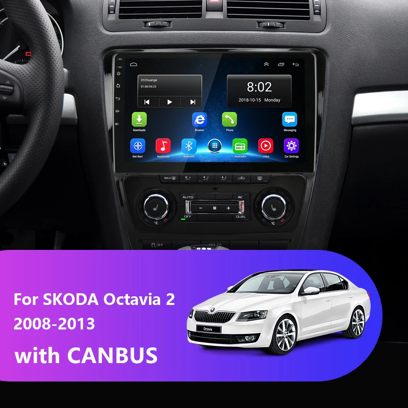 Jansite Android Автомобильная магнитола для Skoda Octavia 2 A5 2008-2013 gps навигация 4G сеть wifi Аудио плеер 2 din радио тюнер