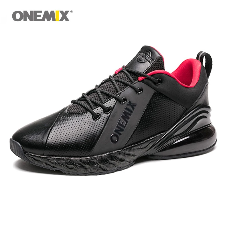 Мужские кожаные кроссовки ONEMIX дышащая Спортивная обувь для бега спортивная с