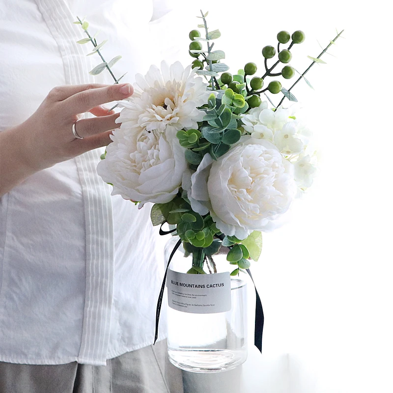 Современная ваза + искусственный цветок Набор фигурок украшение для дома