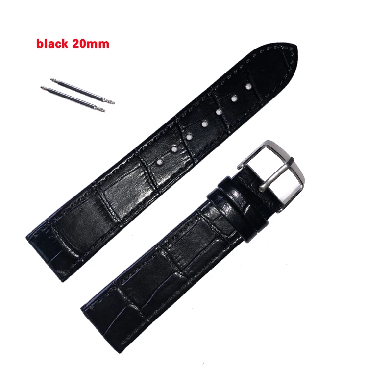 

Watch Bracelet Genuine Leather Watchband Waterproof Wristwatch Strap Men Women 14mm 20mm Black Gold Watch Accessories + Tool