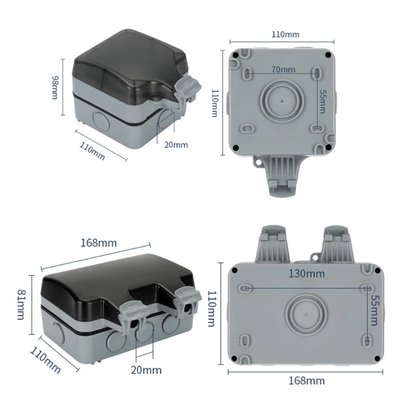 Электрическая настенная розетка с вилкой Стандарта Великобритании/ЕС уличный