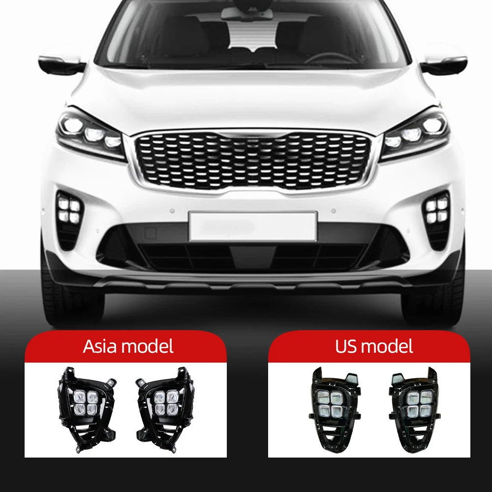 2 шт. для KIA Sorento 2018 2019 2020 автомобильный DRL Дневной ходовой светильник Светодиодный