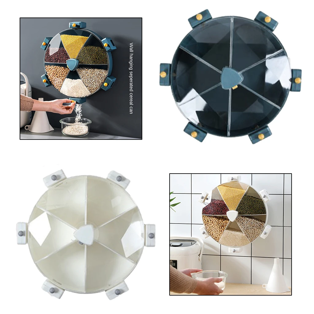 

Крупы диспенсер Кухня для хранения сухих продуктов контейнер настенный поворотный