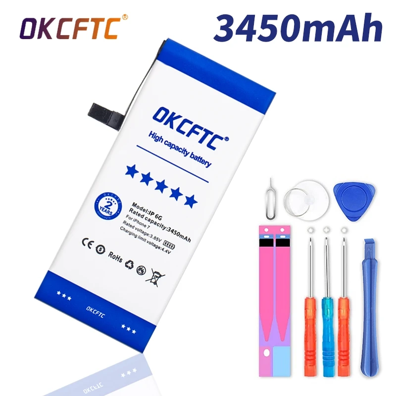 

Оригинальный аккумулятор OKCFTC емкостью 3450 мАч для iPhone 6 6G, сменный аккумулятор