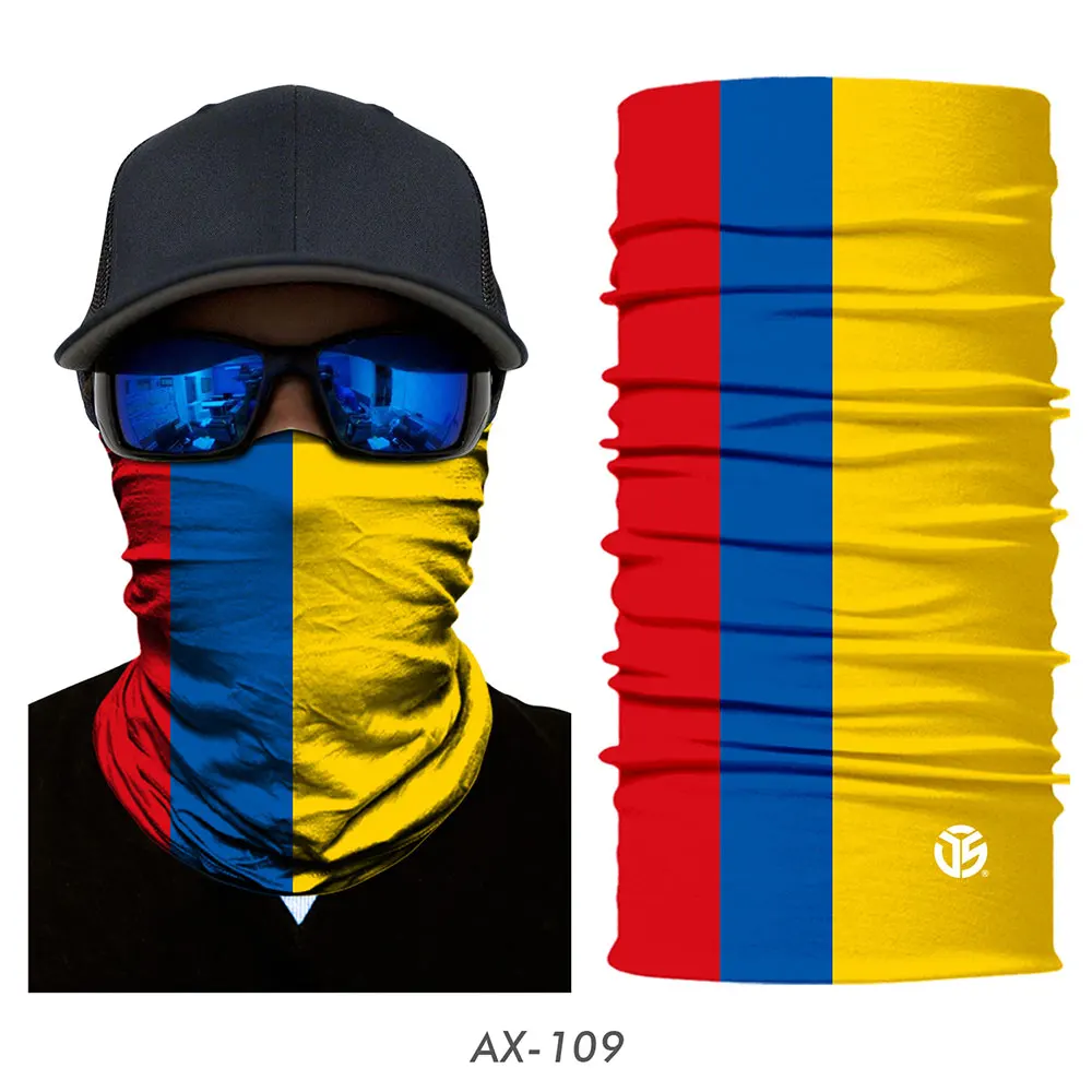 Colombia 3D волшебный шарф, США, Национальный Флаг Испании, Россия, гетры для шеи, летняя трубчатая маска для лица, повязка на голову, бандана, шарфы для мужчин и женщин - Цвет: Colombia