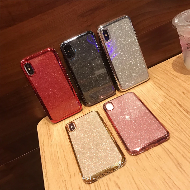 Блестящий чехол с кольцом на палец для iphone X XS MAX XR 7 8 6 6s Plus 10 блестящий мягкий
