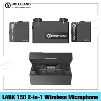 hollyland lark 150 wireless lavalier lapel microphone mic 2 4g hz charging box for dslr camera smartphones ipone android