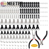 meetee 5 nylon zipper pull tab zippers repair kit zips installation tools for bags tents clothing diy sewing accessories