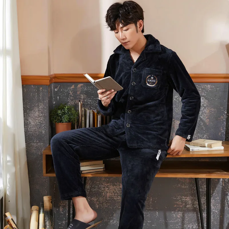 man pajamas5 Зимняя мужская Милая мультяшная Пижама для костюмированной вечеринки, парные плотные теплые фланелевые пижамные комплекты с капюшоном для женщин, бархатные пижамы с длинным рукавом kiguru - Цвет: man pajamas5