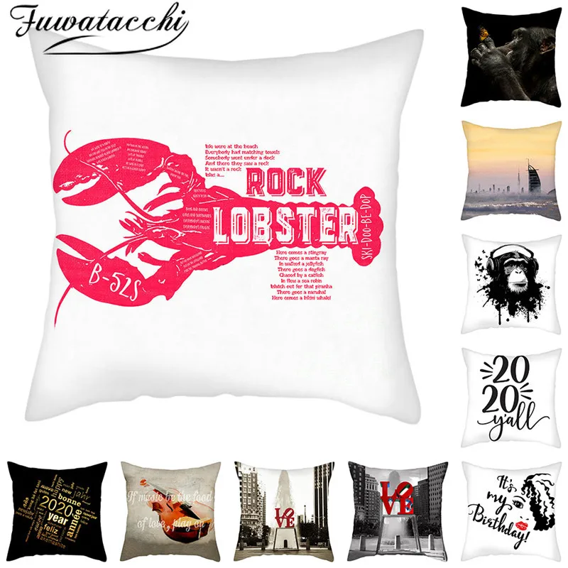 Fuwatacchi наволочка с рисунком краба орангутана 2020 букв для домашнего стула дивана