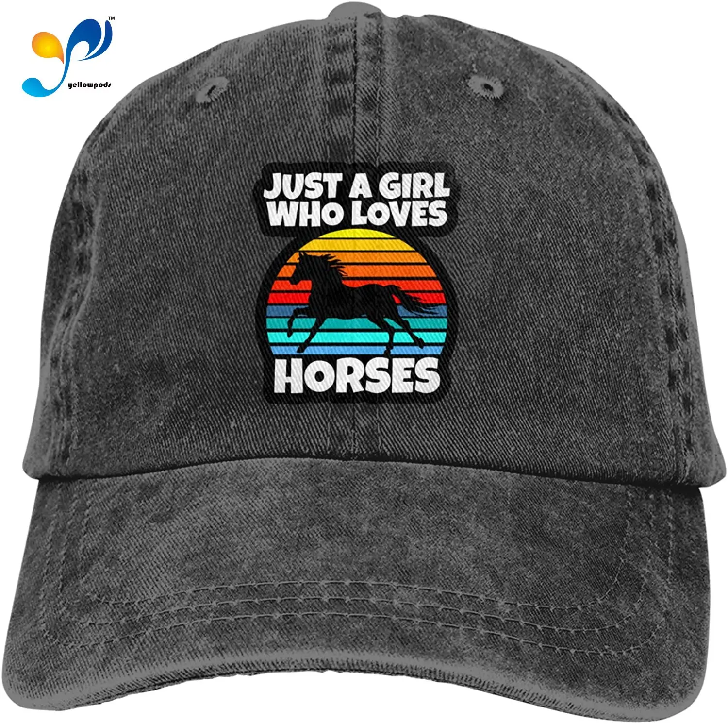 

Just A Girl Who Loves Horses Baseball Cap Vintage Washed Distressed Cotton Unisex Hat Adjustable Casquette Cap Cowboys Hats