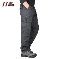 77city killer cargo pants men cotton tactical multi pocket overalls male combat loose trousers military work straight joggers
