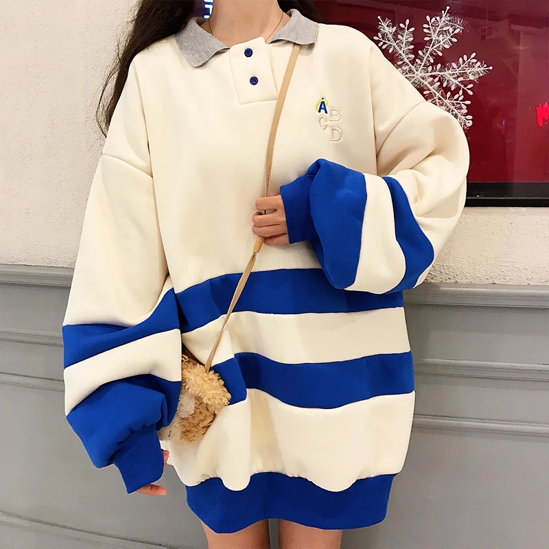 

Hoodies Women Soft Loose Kawaii Ulzzang Thick High Quality Lady Students Autumn Winter Korean Style Womens Clothing Sweatshirts