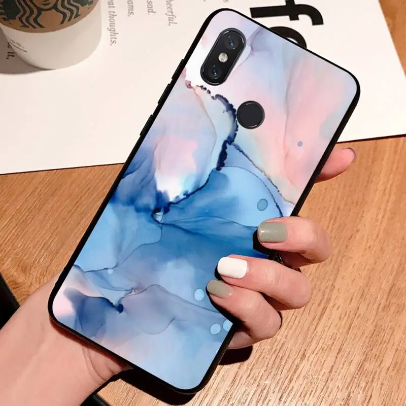 

Marble ink art pattern luxury design Phone Case shell For Xiaomi Redmi note 7 8 9 t k30 max3 9 s 10 pro lite