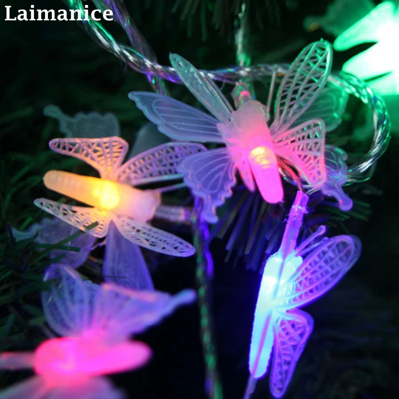 Батарея 2 м-5 м пчела/бабочка/цветок розы/вишня/сосновые орехи светодиодная