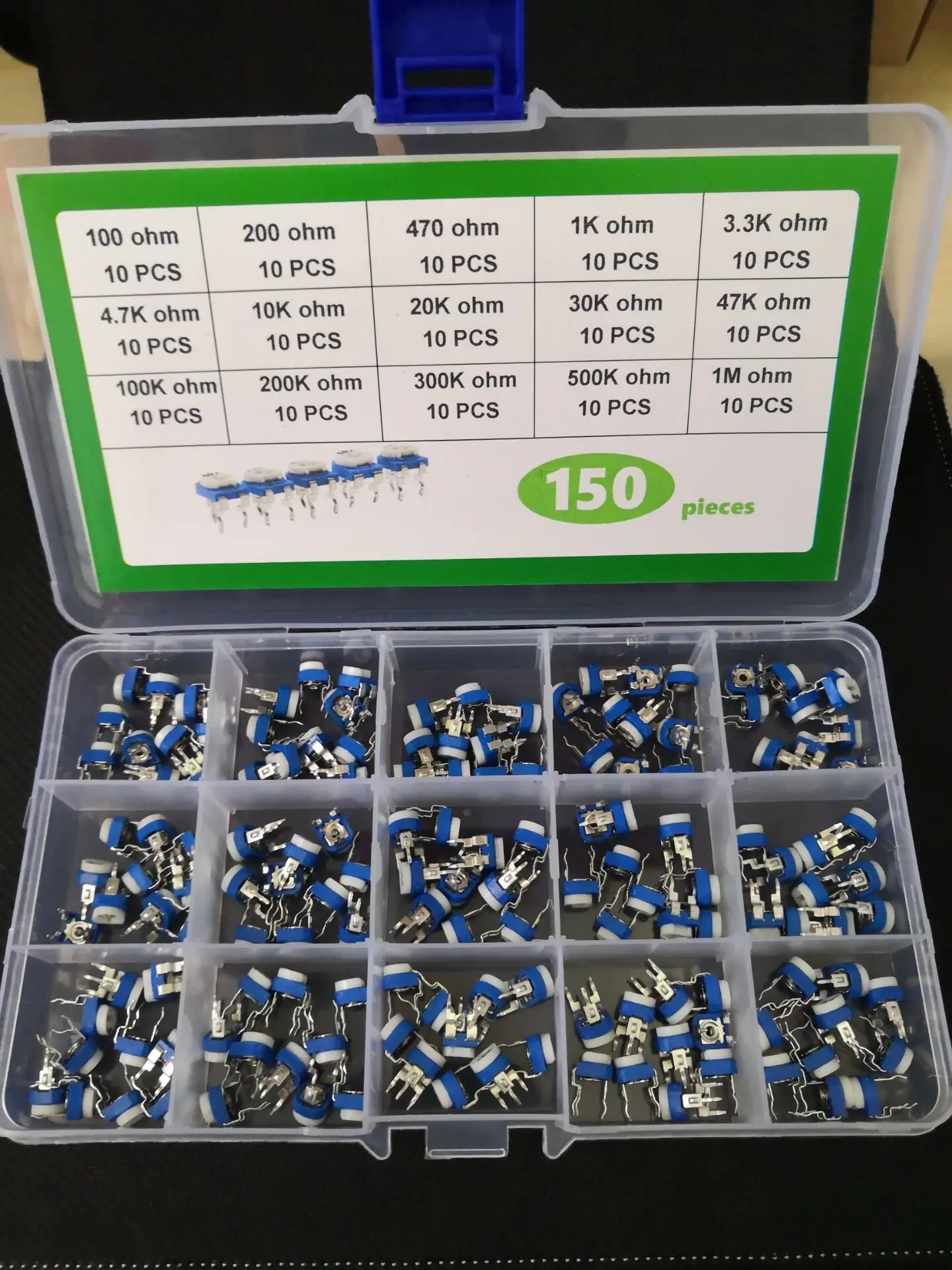 Потенциометр RM-065 100R ~ 1M 15 значений 101 102 103 104 201 501 202 502 203 303 503 204 504 105 1/10k коробка с