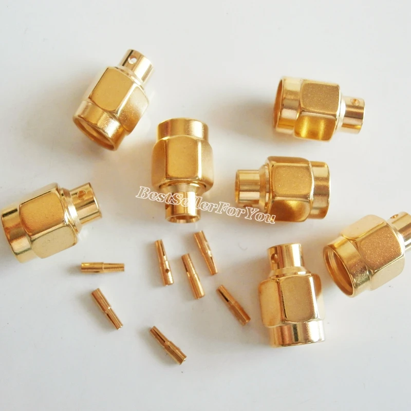 10 шт. коннектор для пайки RP SMA RPSMA прямой штекер мужского типа полужесткого кабеля