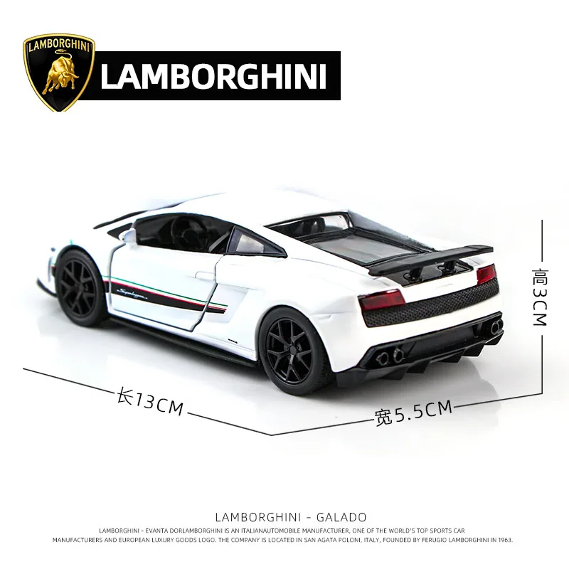 

1/36 Lamborgihni Gallardo Metal Vehicle Diecast Pull Back Cars Model Toys for Collection Xmas Gift Office Home Decoration