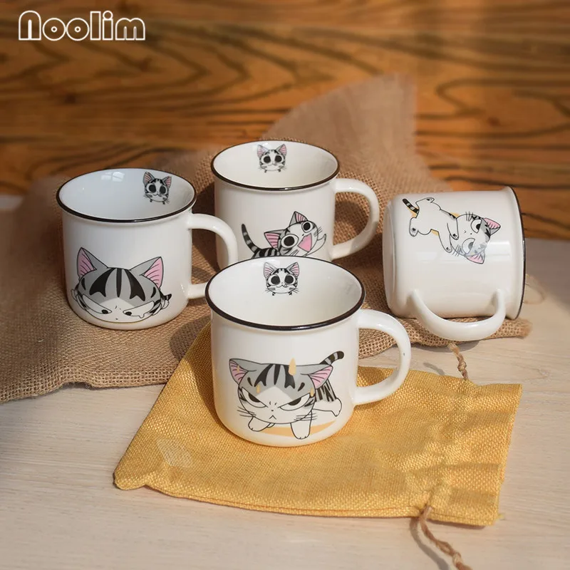 Керамическая кофейная кружка с милым котом и мультяшными животными креативная