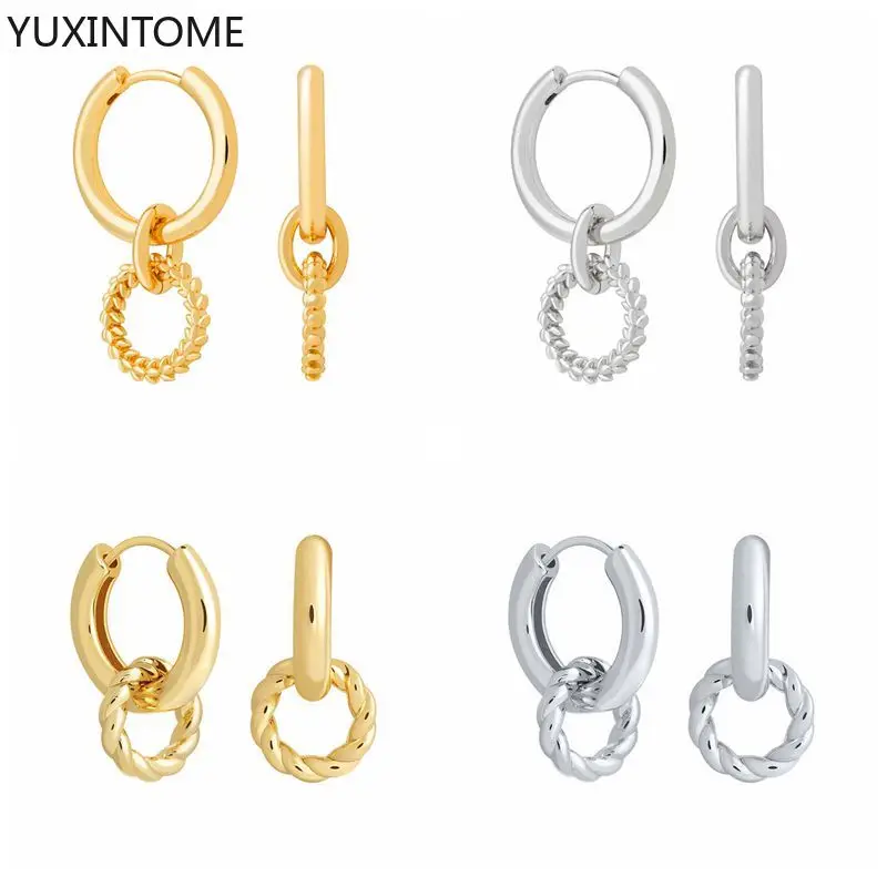

Minimalism 925 Sterling Silver Twist Hoop Earrings for Women Fashion Casual Jewelry Earring Huggie Earrings Pendientes Aros