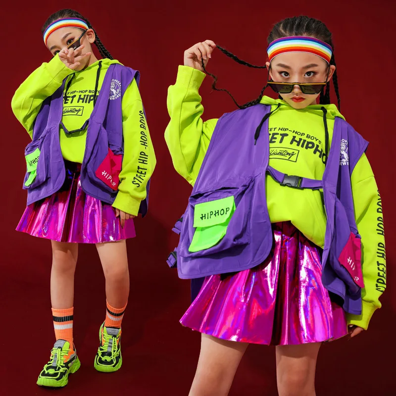 

Джазовый танец костюмы для девочек в стиле «хип-хоп», этап восторженные одежда с длинными рукавами для улицы, для танцев, тренировочная одеж...