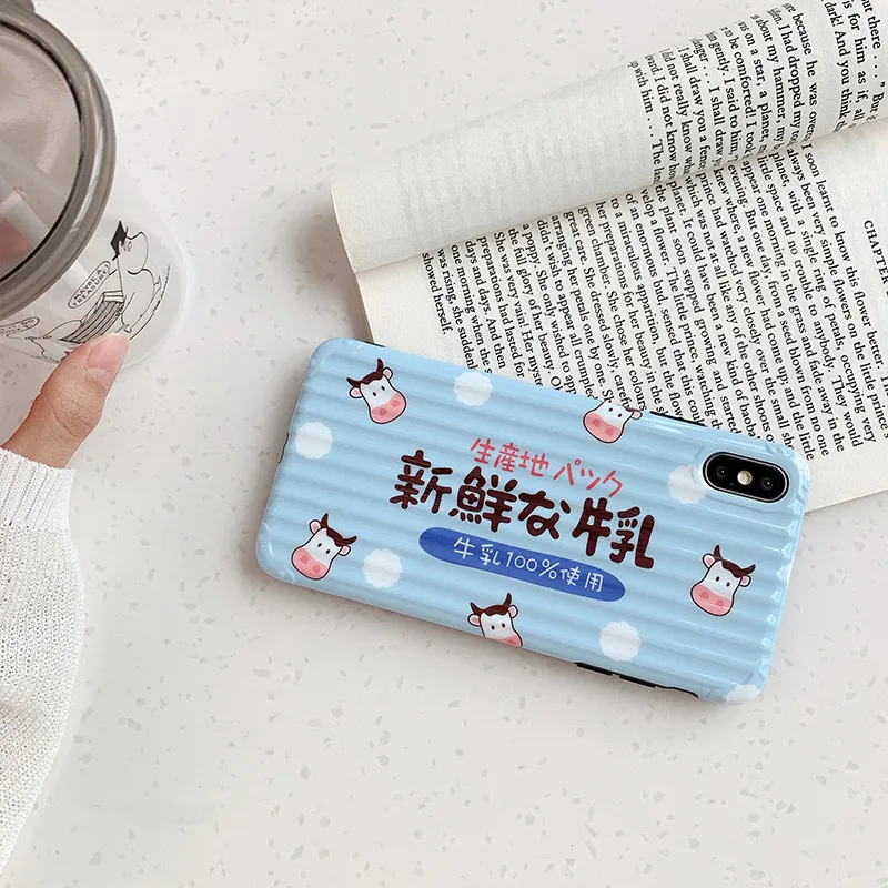 Kawaii розовый японский молочный клубничный чехол для телефона iPhone X XR Xsmax Xs 6 6S 7 8 Puls