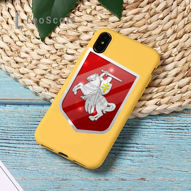 

Republic Belarus National flag Phone Case Yellow Candy Color for iPhone 11 12 mini pro XS MAX 8 7 6 6S Plus X SE 2020 XR