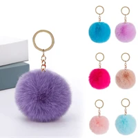 1pc pendant jewelry keychain pendant fur ball key chains fur fluffy women soft decoration