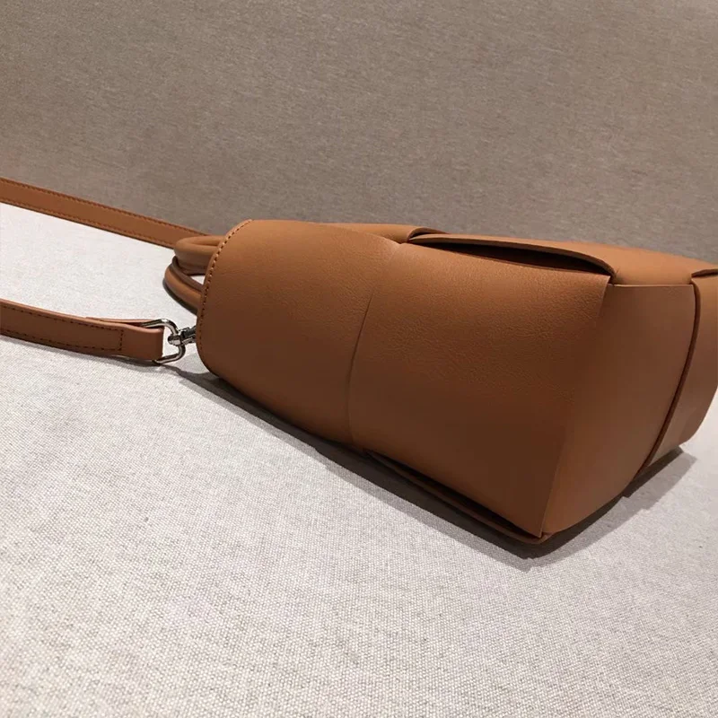 

Fashion Multicolor Messenger Bags Handmade PU Leather Female Casual Solid Simple Handbags Composite Shoulder Plaid Bag For Women