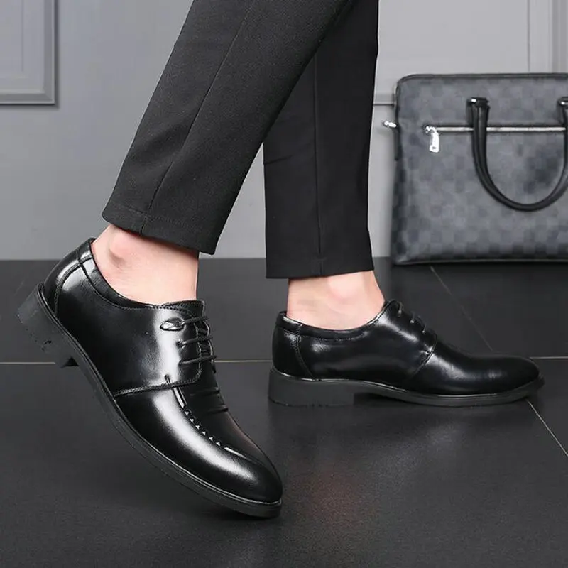 2019 Autumn new Men Pointed Dress Shoes Lace up Business shoes oxford formal C22-12 | Обувь