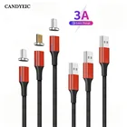 Магнитный кабель CANDYEIC для Huawei P30 Pro, новая версия, USBC, для Huawei P30 lite, новая версия, usb C кабель, usb c кабель, свет