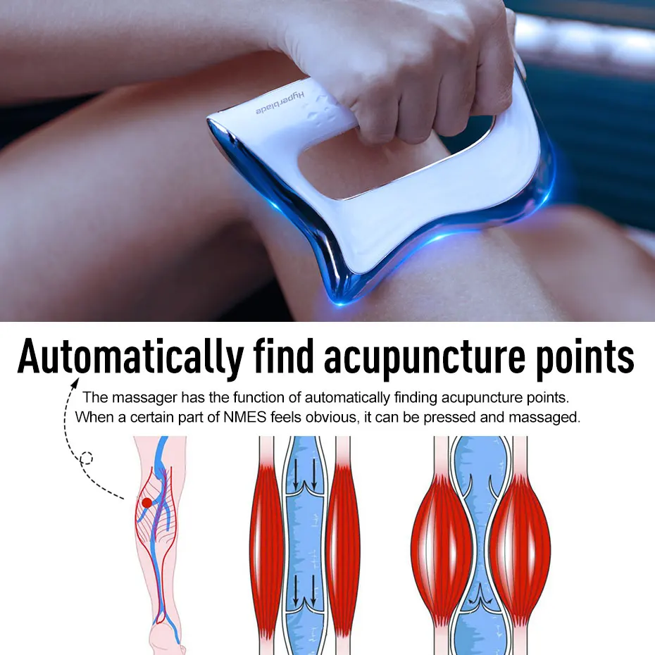 Myofascial массажер с гиперлезвием электрическая физиотерапия микротоком NMES Fascia