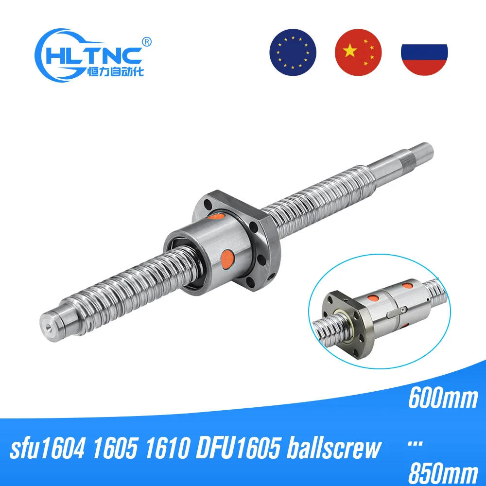 Высокое качество 600 мм 650 700 750 800 850 SFU1605 SFU1604 SFU1610 шариковый винт с одной шариковой