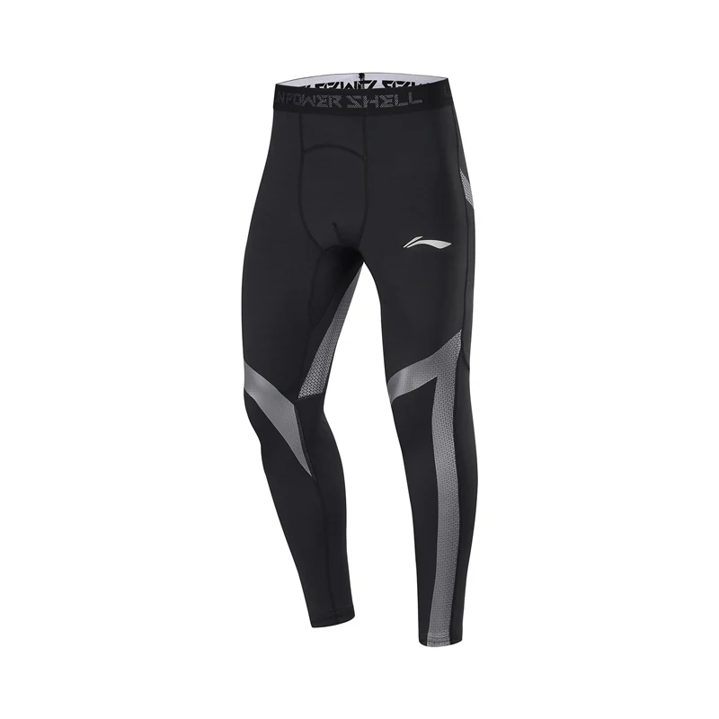 Li-Ning, мужские тренировочные леггинсы, базовый слой, обтягивающие, 83% полиэстер, 17% спандекс, удобная подкладка, спортивные штаны, AULP065 MKY540