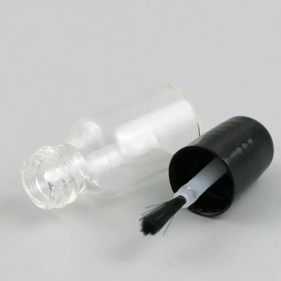 

50 pcs 3ml clear glass nail polish bottle with lid brush empty cosmetic container nail glass bottle with brush