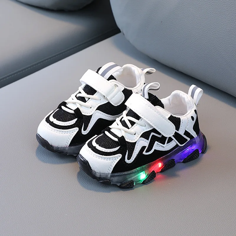 

Children's light-up sneakers baby fashion flashing led spring shoes boys breathable running shoes girls new luminous sneakers