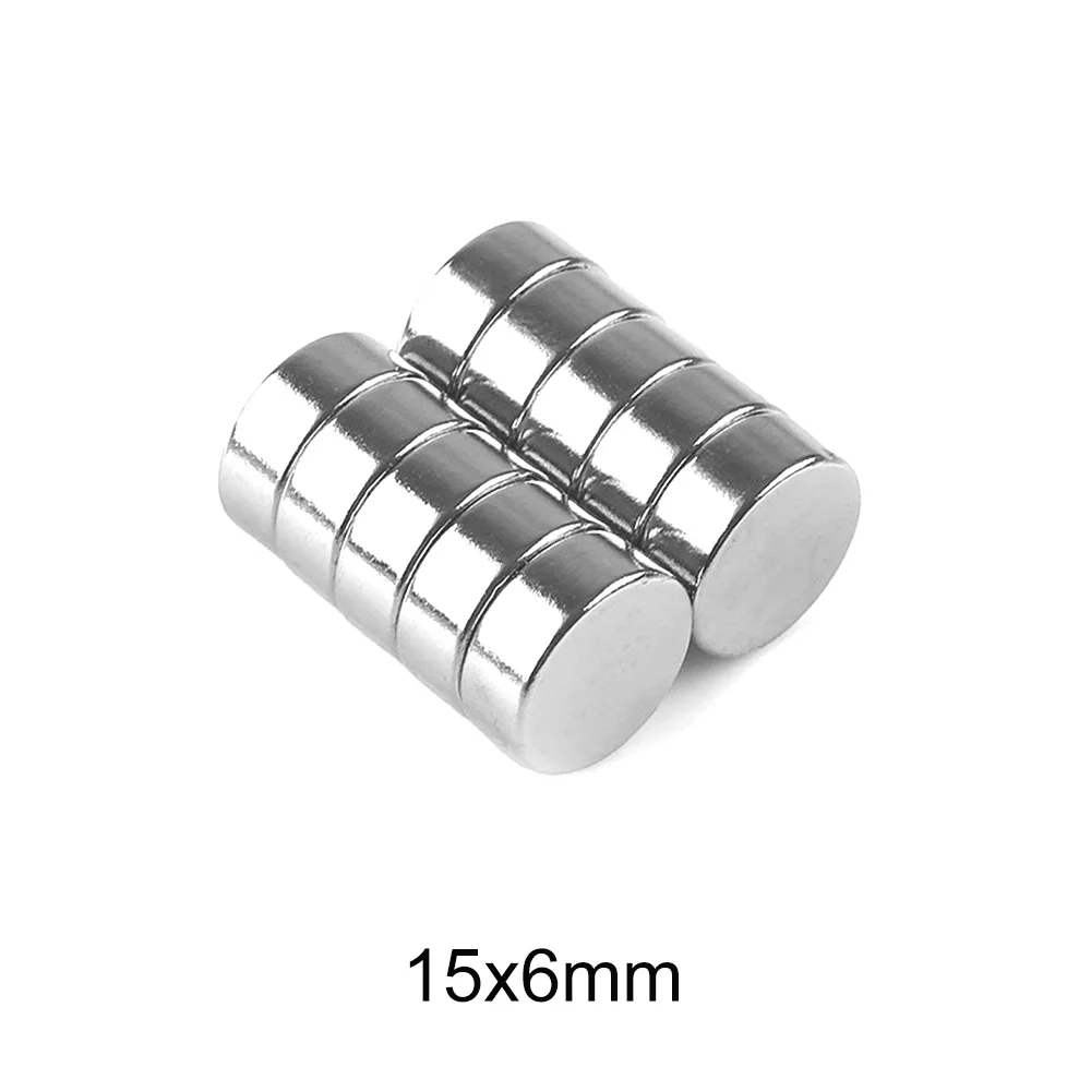Неодимовый круглый магнит N35 15x6 мм, 5/10/20/30/50 шт.