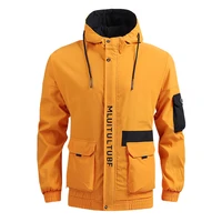 mens fashion thin sports jacket mens 2021 spring and autumn hooded windbreaker jacket korean clothes harajuku tooling jacket